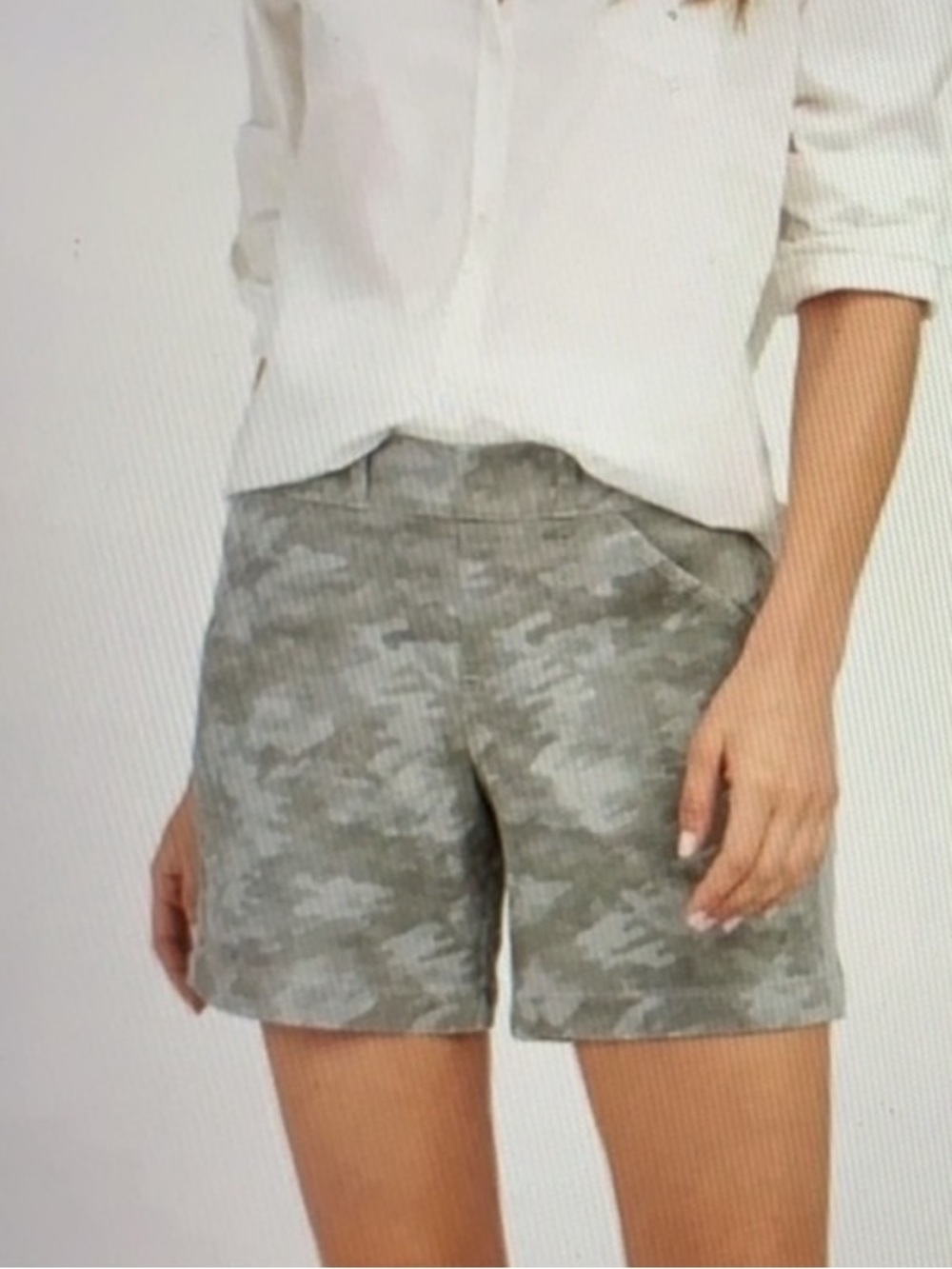 SPANX Camo Stretch Twill Shorts Gray Size XL